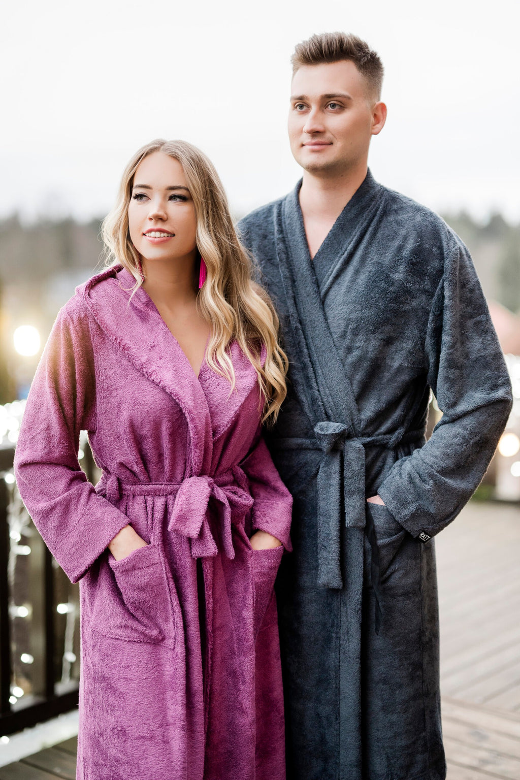 Unisex Hooded Bathrobe - Bamboo Terry